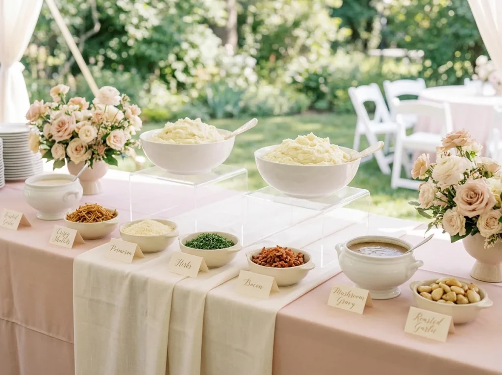 Pink and pearl potato buffet