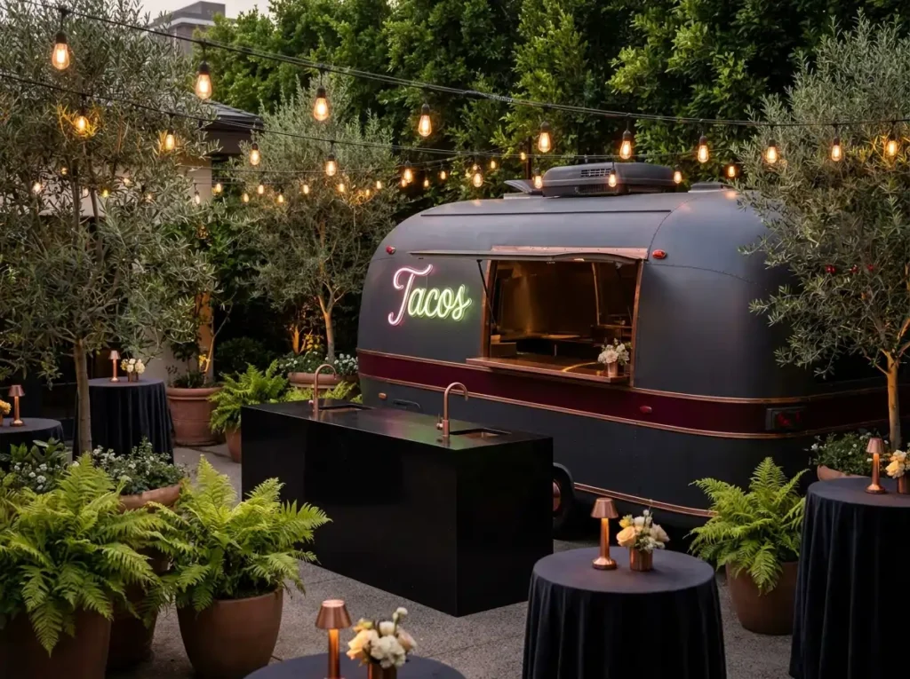 Taco trailer lounge wedding rece…