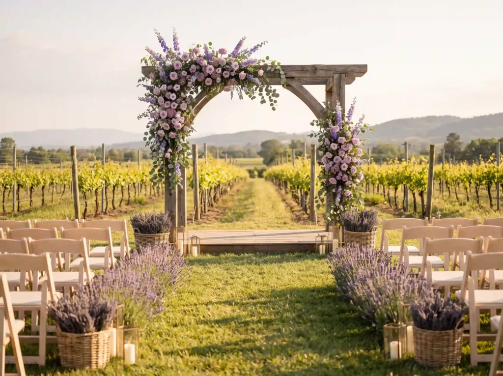 Vineyard wedding ceremony design K