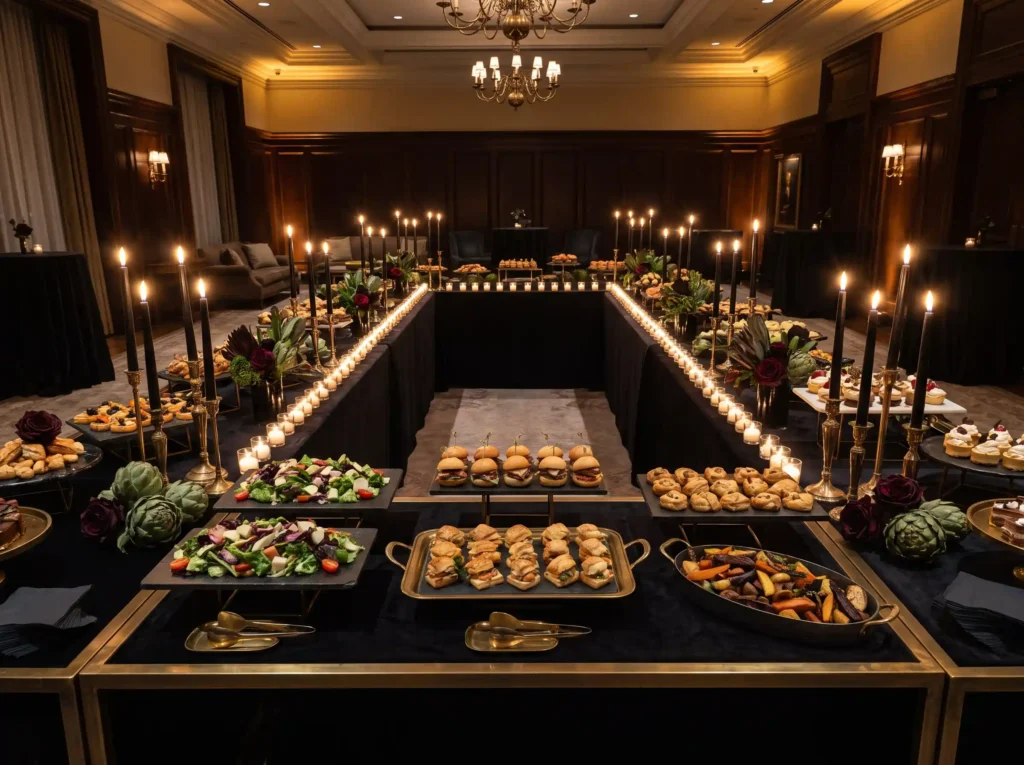 Candlelit midnight buffet display K