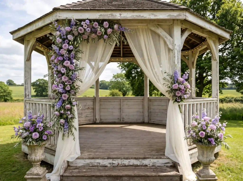 Decorated country wedding gazebo K