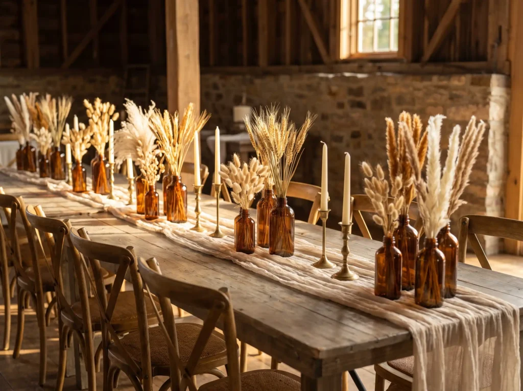 Dried wheat table arrangement K