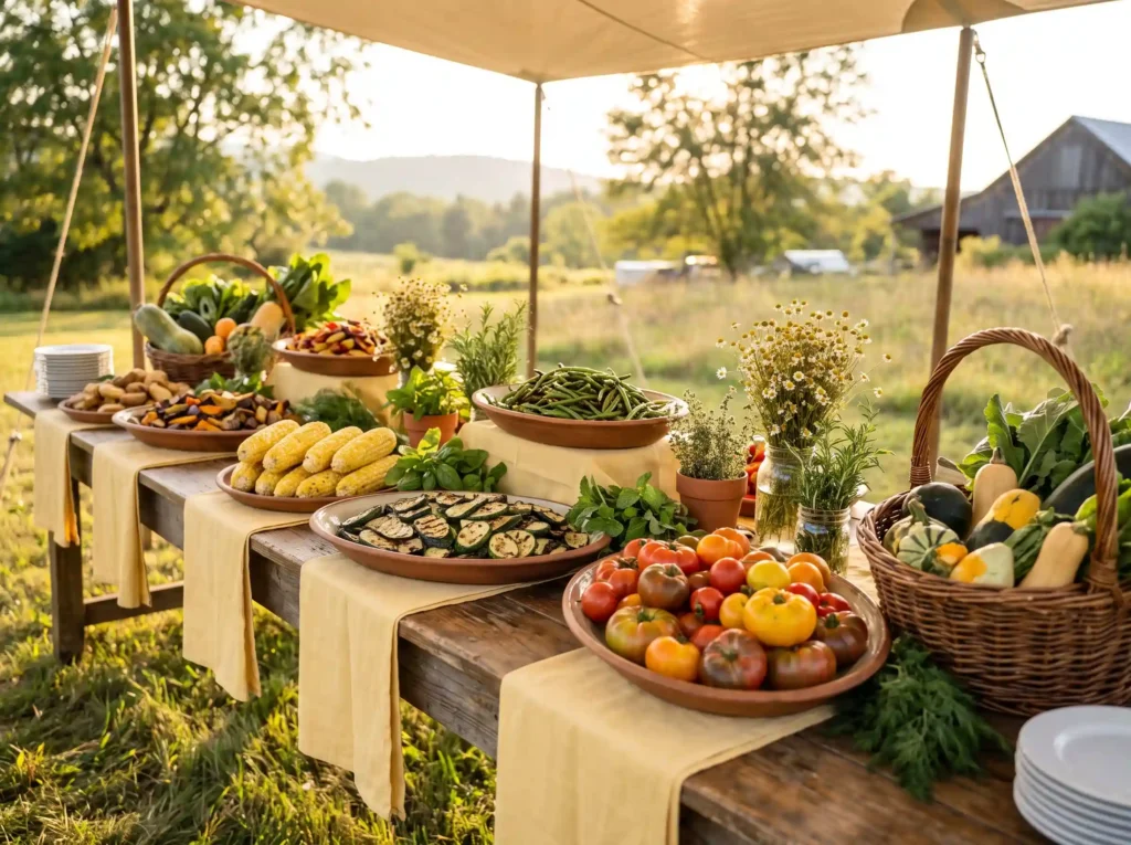 Farm to table summer wedding buffet K