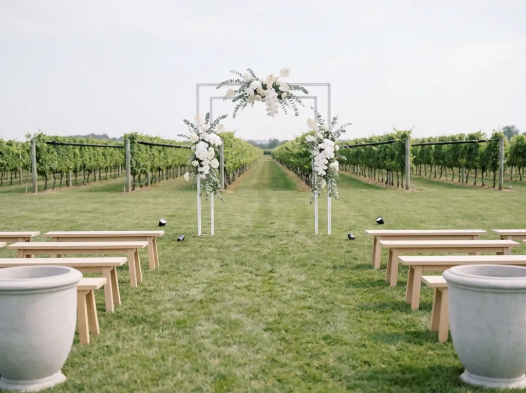 Minimalist vineyard wedding cere… K