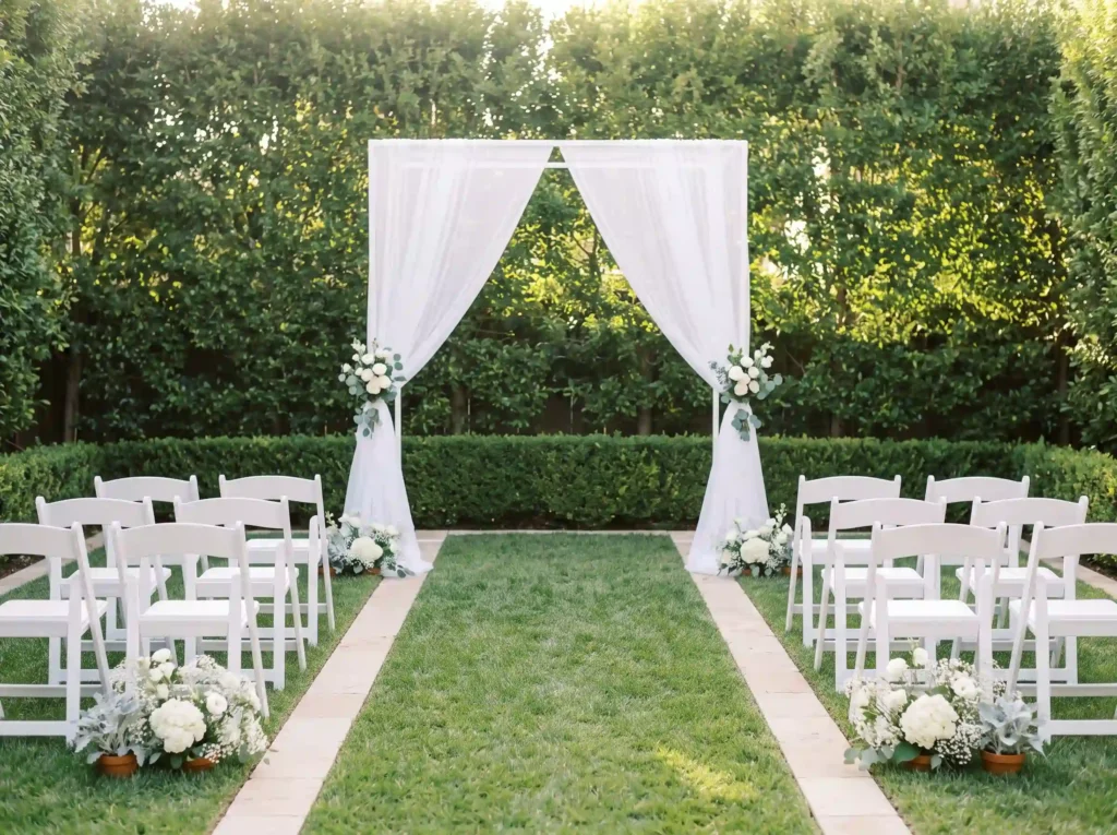 Minimalist white wedding ceremon… K