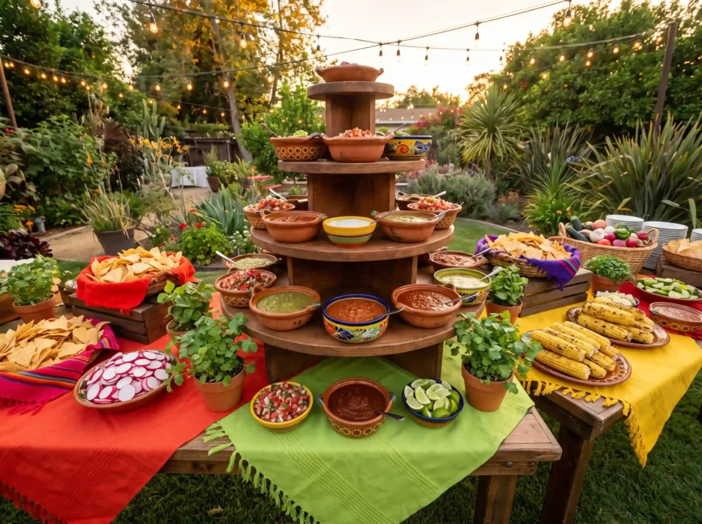 Outdoor salsa buffet display K