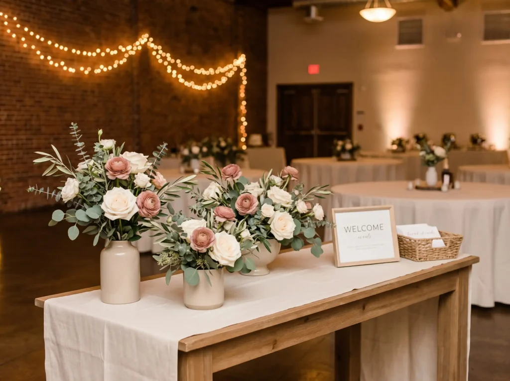 Repurposed ceremony flowers at r… K
