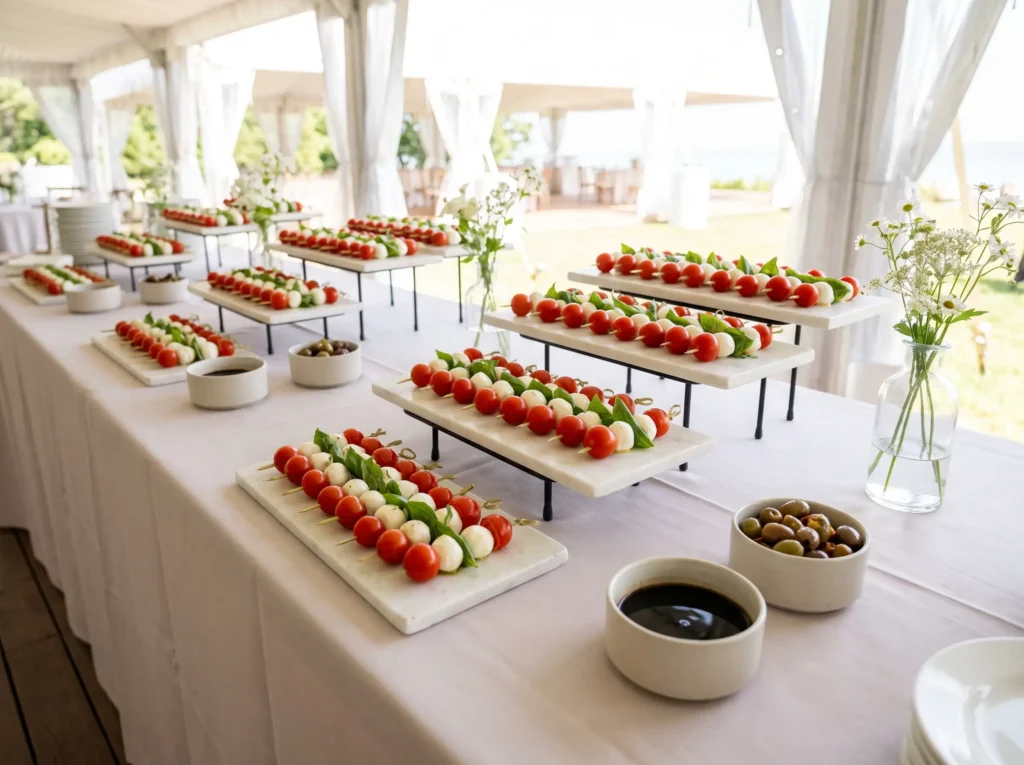 Caprese skewer buffet display K