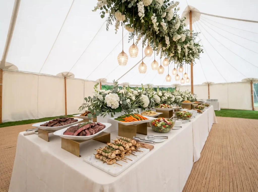 Luxury wedding BBQ buffet reception K