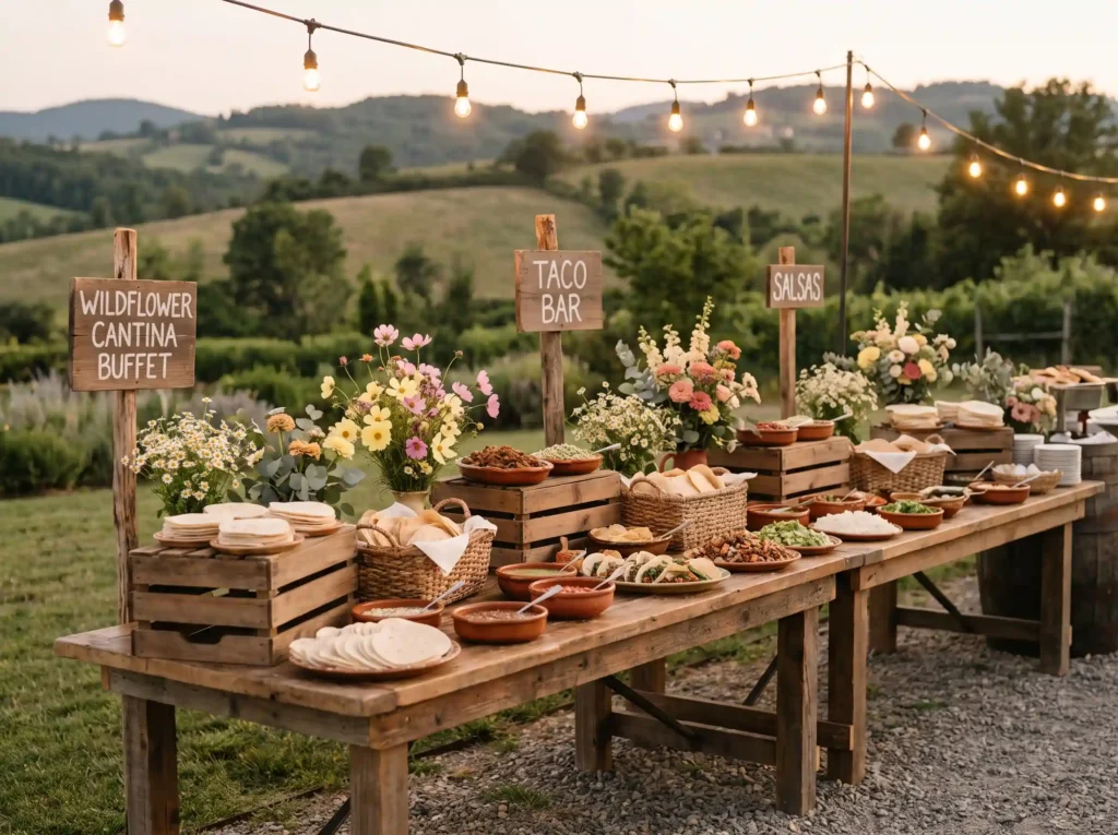Taco buffet display in countryside K