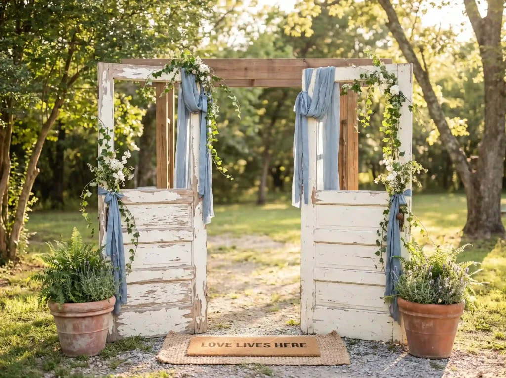 Vintage doorway wedding backdrop K