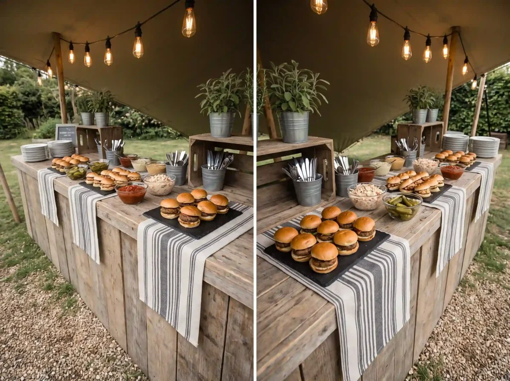 Backyard BBQ slider buffet K