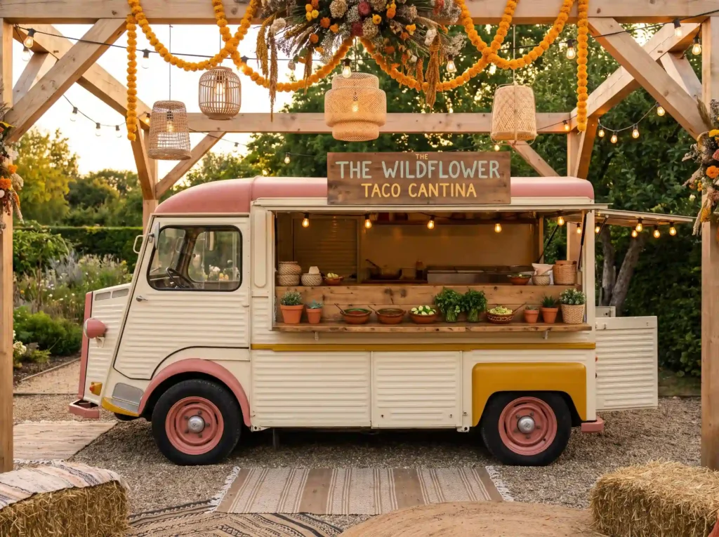 Bohemian wedding taco truck K