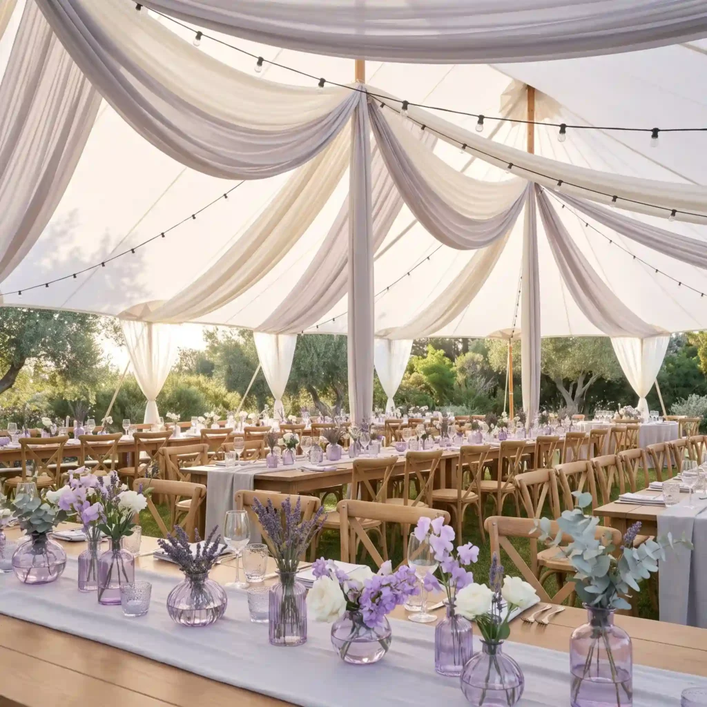 Lavender summer wedding receptio… K