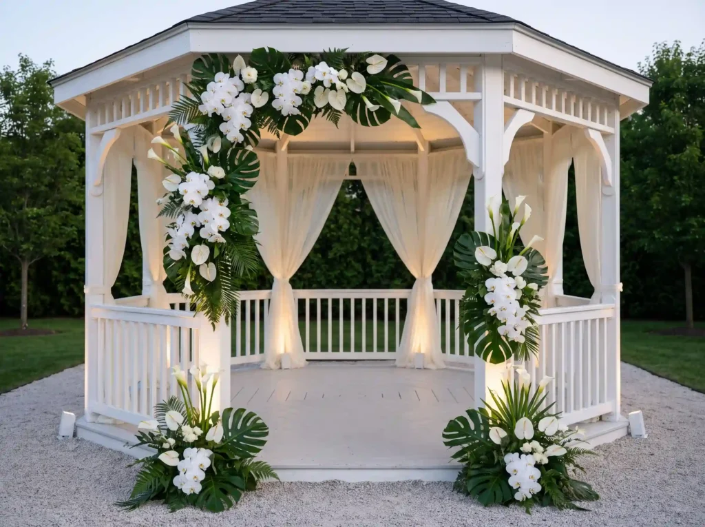 White orchid wedding gazebo K