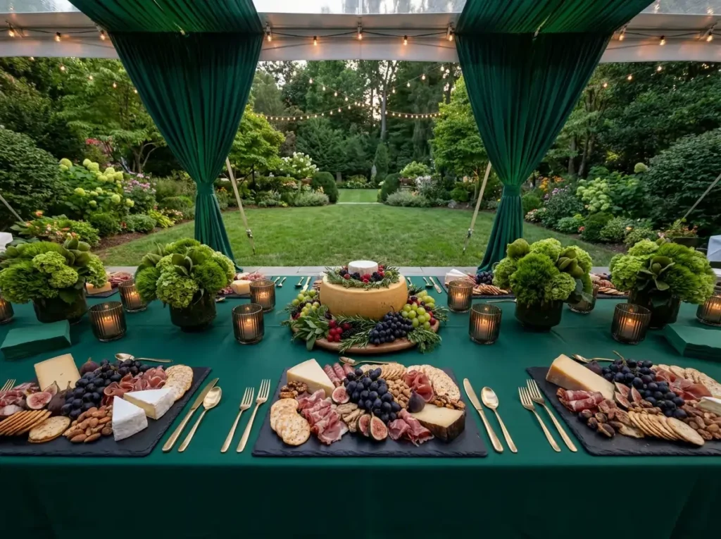 Emerald garden charcuterie display