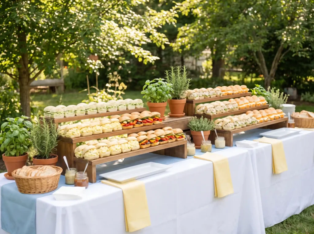 Mini sandwich buffet displayed K