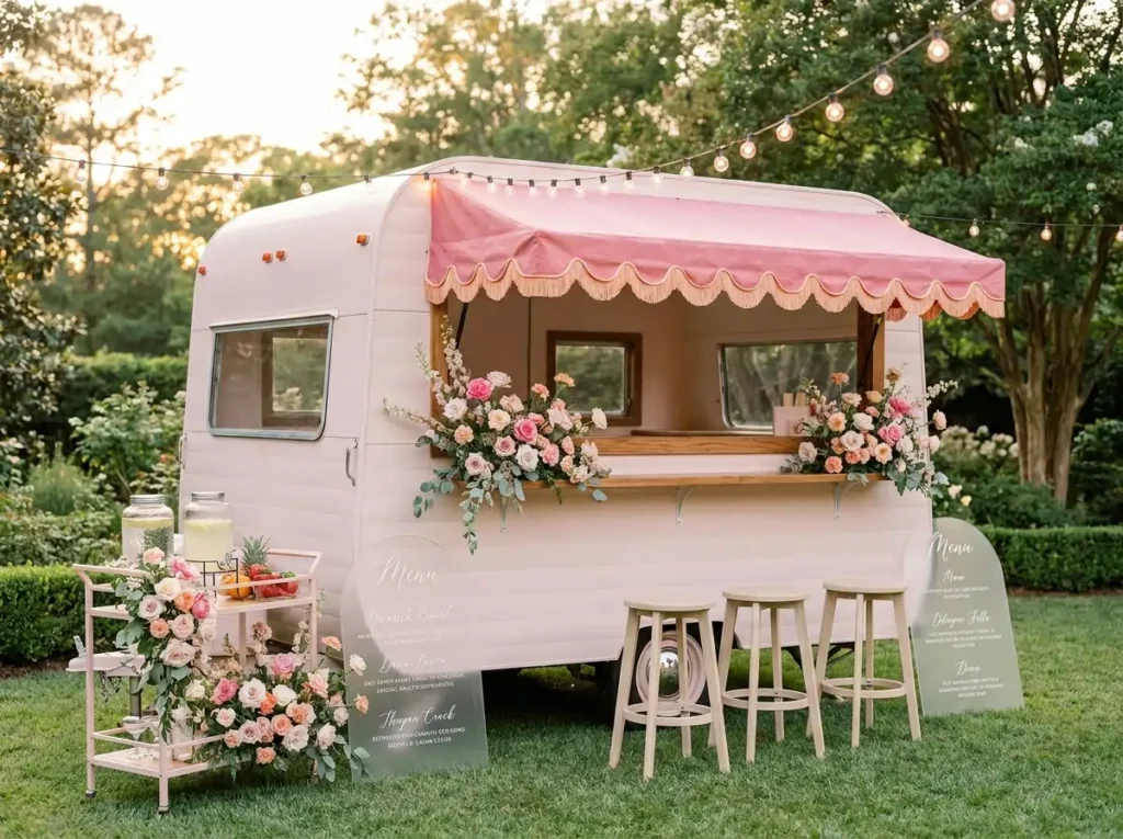 Pink margarita taco trailer