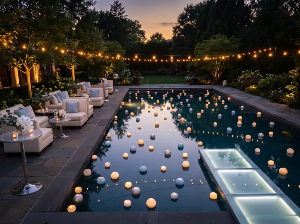 Poolside wedding reception at tw… K