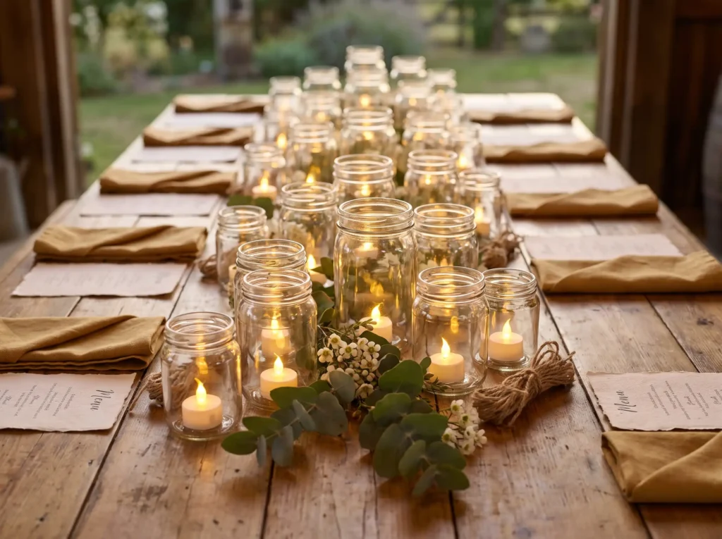 Repurposed jar candle garden cen… K