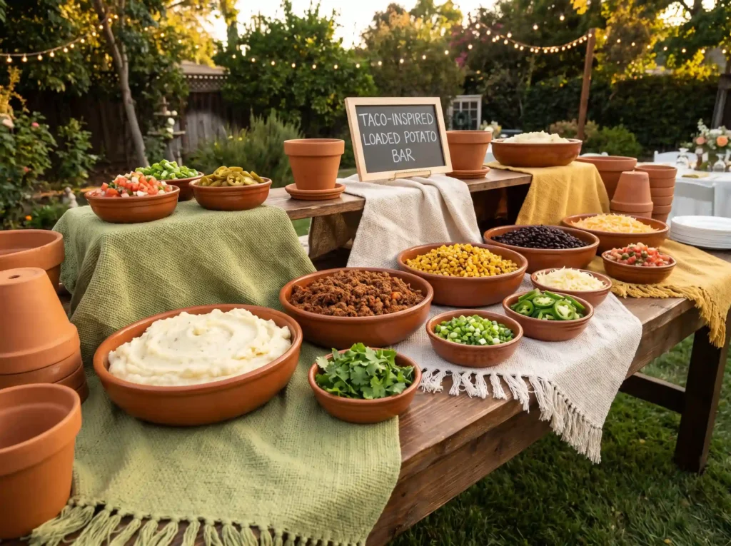 Taco inspired loaded potato bar K