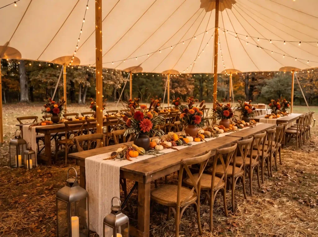 Autumn harvest wedding reception… K