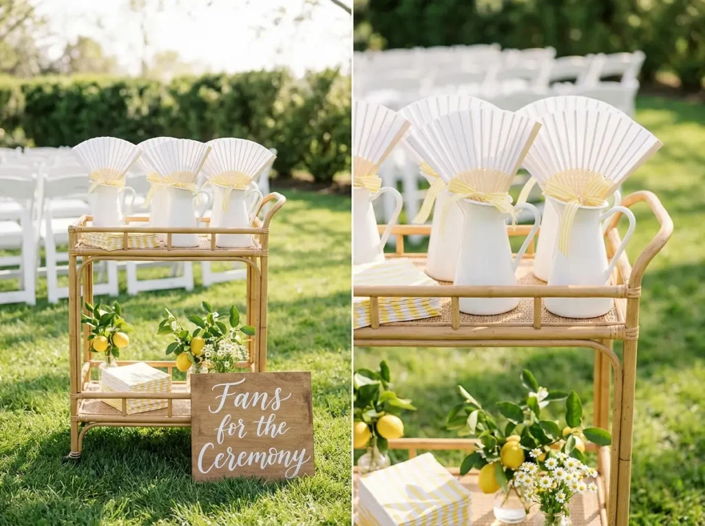 Lemon stripe fan bar display