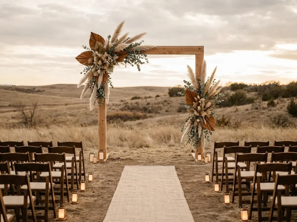 Minimalist pampas grass wedding …