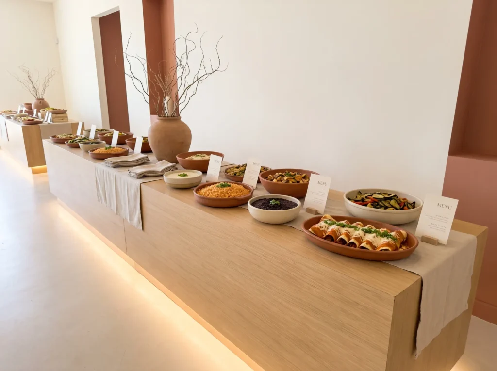 Modern minimalist Mexican buffet K