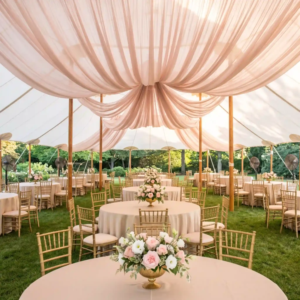 Romantic blush air tent wedding K