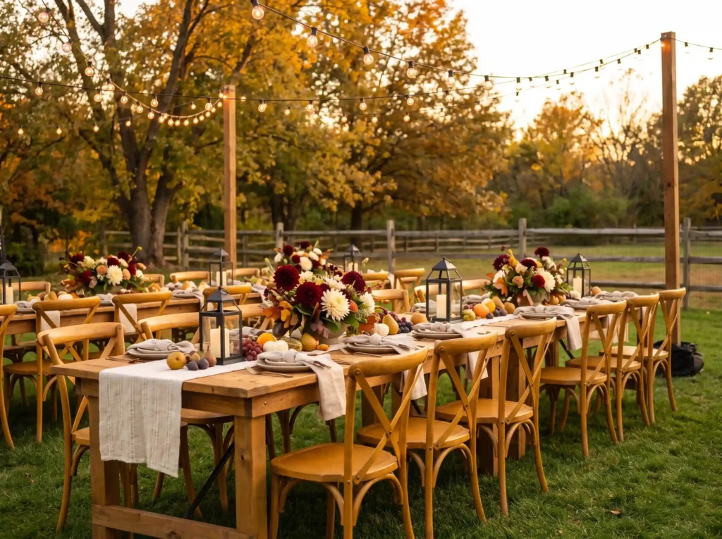 Rustic farmhouse harvest table r… K